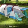 Tienda de Campaña para 2 Personas con 2 Habitaciones y Bolsa de Transporte Impermeable 420x200x150 cm Multicolor - Ogal.Es