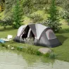 Tienda de Campaña Plegable con 2 Habitaciones y Bolsa de Transporte Impermeable para Senderismo 450x215x180 cm Gris - Ogal.Es