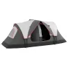 Tienda de Campaña Plegable con 2 Habitaciones y Bolsa de Transporte Impermeable para Senderismo 450x215x180 cm Gris - Ogal.Es