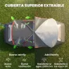 Tienda de Campaña Plegable con 2 Habitaciones y Bolsa de Transporte Impermeable para Senderismo 450x215x180 cm Gris - Ogal.Es