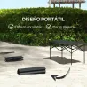 Mesa de Camping Plegable con Encimera Enrollable y Bolsa Mesa de Pícnic Portátil para Acampar 95x55x50cm Negro - Ogal.Es