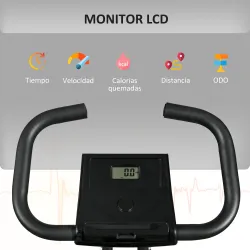 Bicicleta Estática Plegable con 8 Niveles de Resistencia Magnética Pantalla LCD y Asiento Regulable 43x85x109cm ... - Ogal.Es