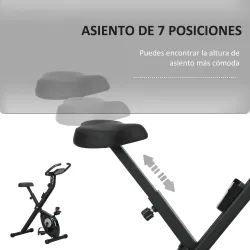 Bicicleta Estática Plegable con 8 Niveles de Resistencia Magnética Pantalla LCD y Asiento Regulable 43x85x109cm ... - Ogal.Es
