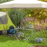 Mesa de Camping Plegable Tipo Maletín con 4 Taburetes plegables Mesa 120x60x55-70 cm y Taburetes 33x28x37 cm Negro - Ogal.Es