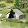 Tienda de Campaña Plegable para 2 Personas con Ventana y Bolsa Impermeable 3000 mm 210x150x110 cm Gris y Verde - Ogal.Es