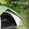 Tienda de Campaña Plegable para 2 Personas con Ventana y Bolsa Impermeable 3000 mm 210x150x110 cm Gris y Verde - Ogal.Es