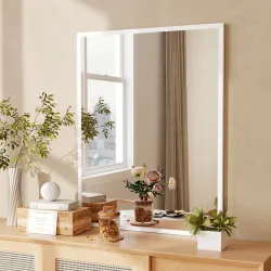 Espejo Rectangular de Baño 70x90 cm Espejo de Pared Decorativo para Salón Entrada Pasillo Horizontal o Vertical ... - Ogal.Es