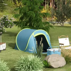 Tienda de Campaña para 2 Personas Tienda Acampada Impermeable de 2000 mm con Bolsa de Transporte 245x148x105 cm ... - Ogal.Es