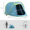Tienda de Campaña para 2 Personas Tienda Acampada Impermeable de 2000 mm con Bolsa de Transporte 245x148x105 cm ... - Ogal.Es
