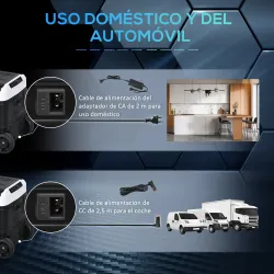 Nevera Portátil 40L con Doble Zona Refrigerador de Coche -20℃-20℃ 12/24V DC y 100-240V AC 80x47,5x46,6cm Negro - Ogal.Es
