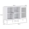 Aparador de Cocina Aparador Blanco con Puerta de Malla 4 Compartimentos Abiertos y Estante Ajustable 120x37x81,5 cm - Ogal.Es