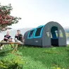 Tienda de Campaña Plegable para 3 Personas con 2 Habitaciones y Bolsa de Transporte Impermeable 480x260x200 cm Gris - Ogal.Es