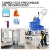 Carro de Limpieza Profesional con Cubo de Fregado Extraíble de 25 Litros y Escurridor de Prensa 72x49,5x95 cm Azul - Ogal.Es