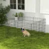 Corralito para Perros de 8 Paneles 76x61 cm Forma Personalizada con Puerta y Doble Cerradura para Jardín Patio N... - Ogal.Es