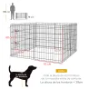 Corralito para Perros de 8 Paneles 76x61 cm Forma Personalizada con Puerta y Doble Cerradura para Jardín Patio N... - Ogal.Es