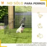 Corralito para Perros de 8 Paneles 76x61 cm Forma Personalizada con Puerta y Doble Cerradura para Jardín Patio N... - Ogal.Es