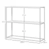 Mesa de Entrada con Estante Abierto y Estructura de Acero Antivuelco para Salón Pasillo 100x30x87 cm Blanco - Ogal.Es