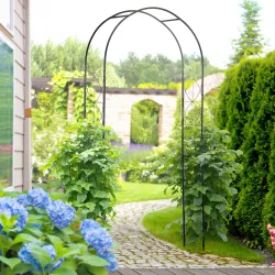 Arco de Jardín de Metal para Rosas y Plantas Trepadoras Arco de Soporte para Plantas y Decoraciones 114x30x230 c... - Ogal.Es