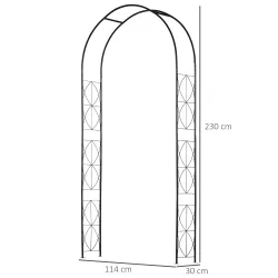 Arco de Jardín de Metal para Rosas y Plantas Trepadoras Arco de Soporte para Plantas y Decoraciones 114x30x230 c... - Ogal.Es