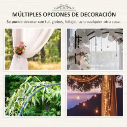 Arco de Jardín de Metal para Rosas y Plantas Trepadoras Arco de Soporte para Plantas y Decoraciones 114x30x230 c... - Ogal.Es