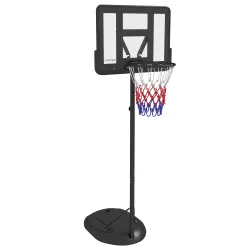 Canasta de Baloncesto para Exterior con Altura Ajustable 216-277 cm Ruedas y Base Rellenable Negro - Ogal.Es