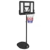 Canasta de Baloncesto para Exterior con Altura Ajustable 216-277 cm Ruedas y Base Rellenable Negro - Ogal.Es