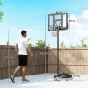 Canasta de Baloncesto para Exterior con Altura Ajustable 216-277 cm Ruedas y Base Rellenable Negro - Ogal.Es