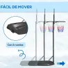 Canasta de Baloncesto para Exterior con Altura Ajustable 216-277 cm Ruedas y Base Rellenable Negro - Ogal.Es