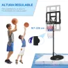 Canasta de Baloncesto para Exterior con Altura Ajustable 216-277 cm Ruedas y Base Rellenable Negro - Ogal.Es