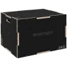 Cajón de Salto Pliométrico de Madera con Mangos Huecos Carga 120 kg para Casa Oficina Gimnasia 61x51x41 cm Negro - Ogal.Es