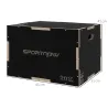 Cajón de Salto Pliométrico de Madera con Mangos Huecos Carga 120 kg para Casa Oficina Gimnasia 61x51x41 cm Negro - Ogal.Es