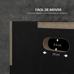 Cajón de Salto Pliométrico de Madera con Mangos Huecos Carga 120 kg para Casa Oficina Gimnasia 61x51x41 cm Negro - Ogal.Es