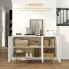 Aparador de Entrada con 3 Puertas y Estantes Ajustables para Cocina Sala 120x40x75 cm Blanco Brillante - Ogal.Es