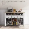 Aparador de Cocina Mesa para Televisores de 50 Pulgadas con 3 Cajones 2 Puertas 120x38x81,5 cm Blanco - Ogal.Es