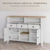 Aparador de Cocina Mesa para Televisores de 50 Pulgadas con 3 Cajones 2 Puertas 120x38x81,5 cm Blanco - Ogal.Es