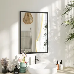 Espejo Rectangular de Baño 50x70 cm Espejo de Pared Decorativo para Salón Entrada Pasillo Horizontal o Vertical ... - Ogal.Es