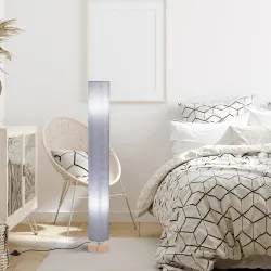 Lámpara de Pie Lámpara de Salón con Casquillo Máx. 40 W E27 Pantalla de Lino y Marco de Metal Ø15x120 cm Gris - Ogal.Es