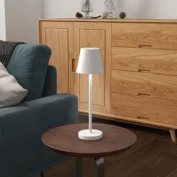 Lámpara de Mesita de Noche con Luces LED Lámpara de Mesa Inalámbrica USB-C Recargable 3 Colores Ø11,2x36,5 cm Bl... - Ogal.Es