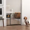 Barrera para Mascotas Extensible con Cierre Automático y Sistema de Doble Bloqueo 74-100x76 cm Negro - Ogal.Es