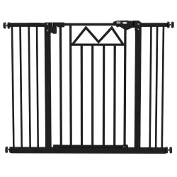 Barrera para Mascotas Extensible con Cierre Automático y Sistema de Doble Bloqueo 74-100x76 cm Negro - Ogal.Es