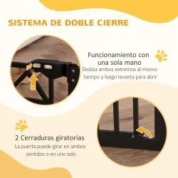 Barrera para Mascotas Extensible con Cierre Automático y Sistema de Doble Bloqueo 74-100x76 cm Negro - Ogal.Es