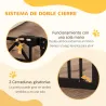 Barrera para Mascotas Extensible con Cierre Automático y Sistema de Doble Bloqueo 74-100x76 cm Negro - Ogal.Es