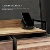 Cajonera de Tela con 5 Cajones y Marco Metálico Estilo Industrial para Salón Recibidor 98x29x63 cm Roble - Ogal.Es