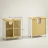 Armario de Baño Bajo Lavabo de Bambú con Puerta Doble y Estante Ajustable Carga 30 kg 60x30x70 cm Natural y Blanco - Ogal.Es
