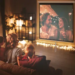Pantalla de Proyección Portátil 99 Pulgadas Formato 1:1 para Interior y Exterior Cine en Casa Patio 178x178 cm B... - Ogal.Es
