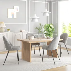 Pack de 4 Sillas de Comedor Modernas Sillas de Cocina Tapizada en Terciopelo con Respaldo Alto 50x56x83 cm Gris - Ogal.Es