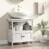 Mueble para Debajo del Lavabo con 2 Puertas y Estante Abierto Mueble para Lavabo con Pie 60x30x60 cm Blanco - Ogal.Es