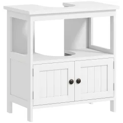 Mueble para Debajo del Lavabo con 2 Puertas y Estante Abierto Mueble para Lavabo con Pie 60x30x60 cm Blanco - Ogal.Es