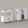 Mueble para Debajo del Lavabo con 2 Puertas y Estante Abierto Mueble para Lavabo con Pie 60x30x60 cm Blanco - Ogal.Es