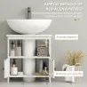 Mueble para Debajo del Lavabo con 2 Puertas y Estante Abierto Mueble para Lavabo con Pie 60x30x60 cm Blanco - Ogal.Es